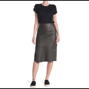 ISO Vince Leather Slit Skirt in Black size 2